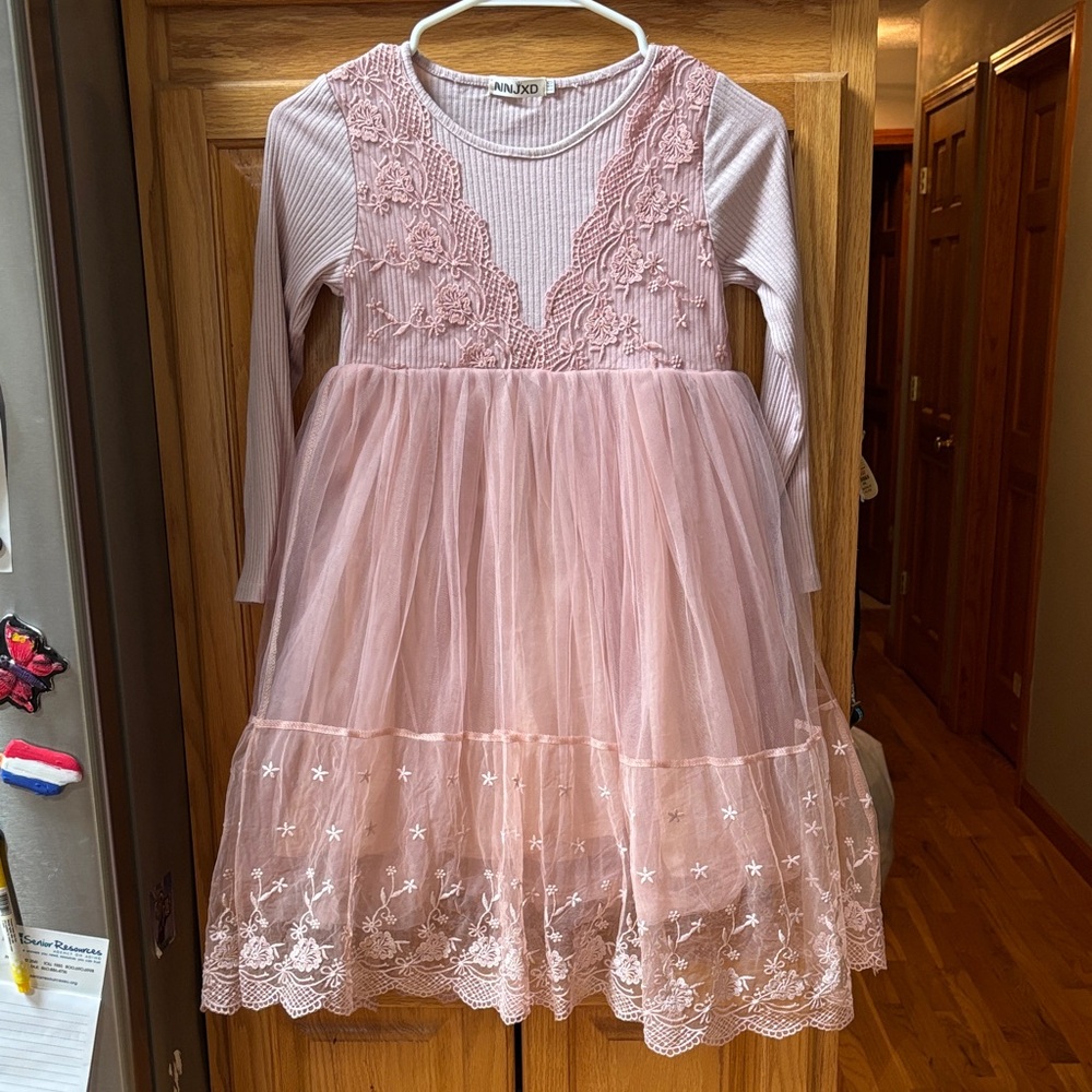 Pink Lace Kids Dress